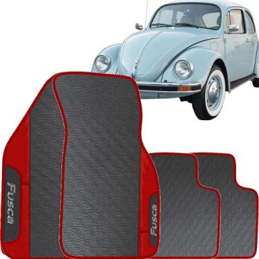 Imagem de Lindo jogo tapete 4 peças carro automotivo  na cor vermelho volkswagen
