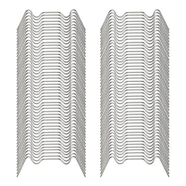 Imagem de Dnyta 100 mini clipes de estufa, aço inoxidável tipo W, prata, 7,5 cm, ideal para estufas de vidro