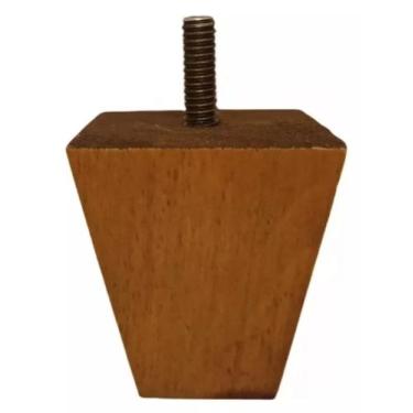 Imagem de kit 4 Pés Trapézio 9cm Madeira Mel Para Puff Sofá Poltrona - RGM STORE