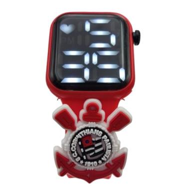 Imagem de Relógio Infantil Digital Poderoso Timão Corinthians-Vermelho