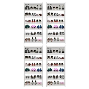 Imagem de Kit 4 Armários Sapateira Multiuso Paris Branco - Lumil Móveis