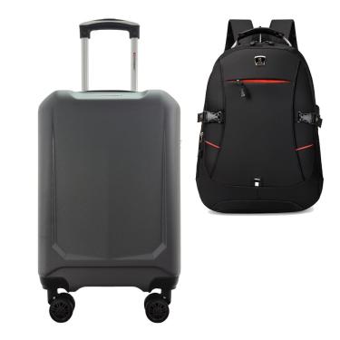 Imagem de Kit Mala de Viagem Bordo 10kg ABS Rígida Rodas 360º Duplas Cadeado Segredo Gladiador A6MB com Mochila Executiva Notebook