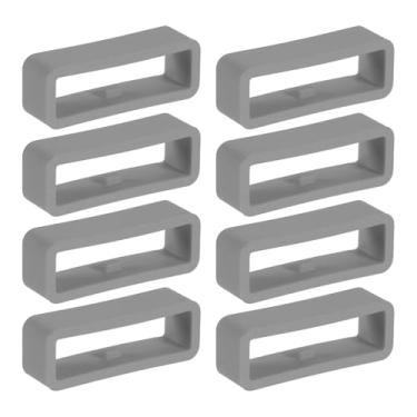 Imagem de PATIKIL Suporte de pulseira de relógio, 8 peças universais de silicone para relógio de substituição para esportes inteligentes, cinza claro (16 mm)