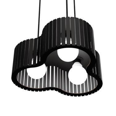 Imagem de Luminária Pendente Crepusculo Modelo Ripado Preta