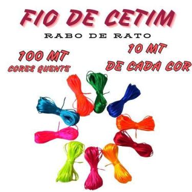 Imagem de Mkpl- kit fio de cetim (rabo de rato) 1mm - 100mt - NYBC