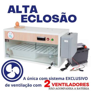 Imagem de Chocadeira elétrica automática 2 ventiladores 60 ovos trivolt com carr