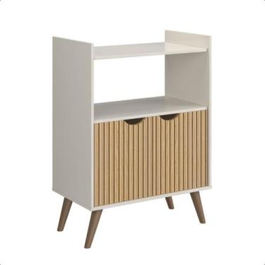 Imagem de Aparador Buffet Retrô 2 Portas Grécia Ripado 3D - PRADO MOVEIS, Off Wh