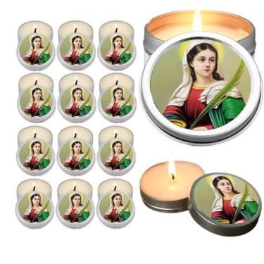 Imagem de 10 Velas Aromaticas Lembrancinhas Santa Luzia na Latinha Decoração Cas