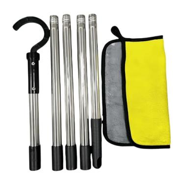 Imagem de Fenteer Acessórios para ganchos de limpeza robótica de piscina, ganchos de substituição práticos e resistentes para postes de piscina, 5 Seções