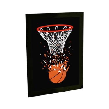 Imagem de Quadro Decorativo Basquete Ilustração Cesta Em Cacos Decoração Poster Quarto Sala
