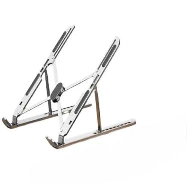 Imagem de Suporte Fino Para Notebook Base Dobrável de Alumínio Ergonômico Ajustável e Portátil-ZJ-005(Prata)