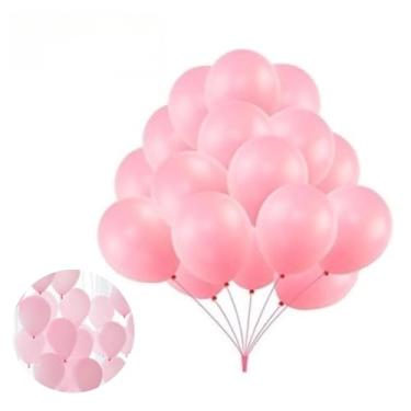 Imagem de Kit 150 Balão Liso + Bomba de Encher-Adequado para inflar balões e colchão de ar(Rosa-claro)