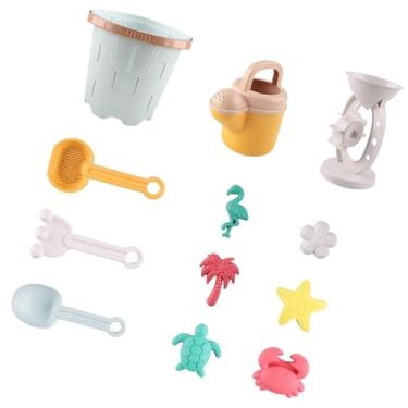 Imagem de menolana Brinquedos de praia para castelo de areia, escavação de areia, atividades, pá de areia, balde de praia para crianças em idade pré-escolar, brinquedo, Azul