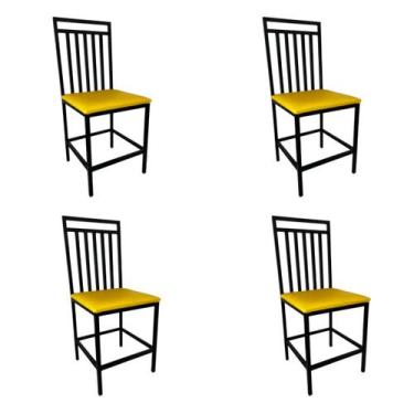 Imagem de Kit 4 Cadeira Reforçada Para Cozinha E Sala Jantar Moderna Eliane Asse