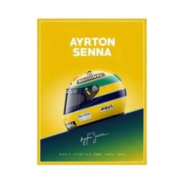 Imagem de Pôster De Piloto De Corrida Ayrton Senna F1 Grand Prix Motorsport Capa
