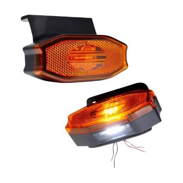 Imagem de 4 Lanterna Lateral Carreta Led Exclusive Laranja Vigia 12v 24v