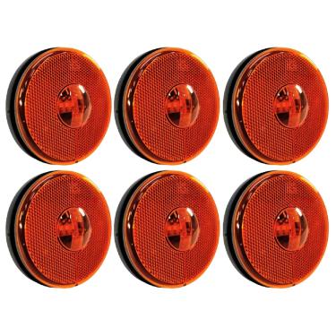 Imagem de 6 Lanterna Lateral Carreta Led Âmbar Laranja 85mm S/sup 12/24v