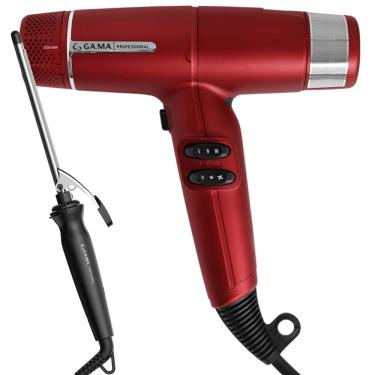 Imagem de Kit Secador iQ Lite Red e Modelador Salon Curl 9mm
