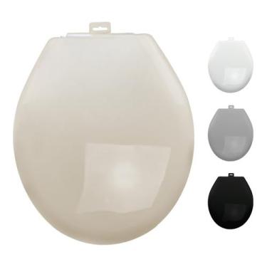 Imagem de Assento Tampa Vaso Sanitário Almofadado Redondo Oval Cor Branco(Bege)