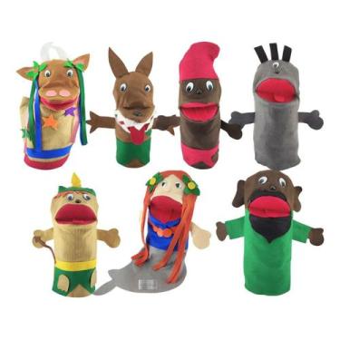 Imagem de Fantoche De Mão Feltro Com 7 Personagens Folclore Brasileiro - Generic