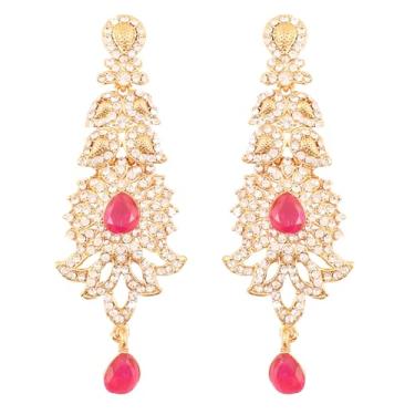 Imagem de Touchstone Brincos de joias de designer indiano Bollywood para mulheres.