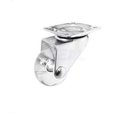 Imagem de Kit 4 Rodízios Rodinha p/ Móveis Giratório Silicone Gel 35mm Aliança