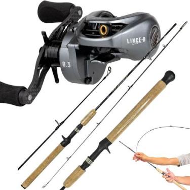 Imagem de Kit de Pesca Carretilha +Vara 1,80M 20 Lb Cabo Cortiça MAKIS - Maruri,