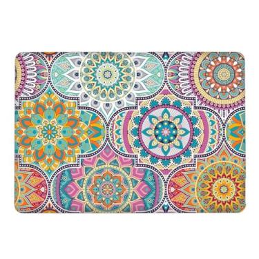 Imagem de Yicomon Compatível com MacBook Air 15 polegadas 2023 M2 2025 chip M4 modelo A2941 A3241, capa rígida de plástico para Mac Air 15 com Touch ID (2023) - Mandala floral