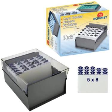 Imagem de Fichário Mesa 5x8 Reforçado Aço 27x23cm com Índice AZ Ficheiro Tampa A