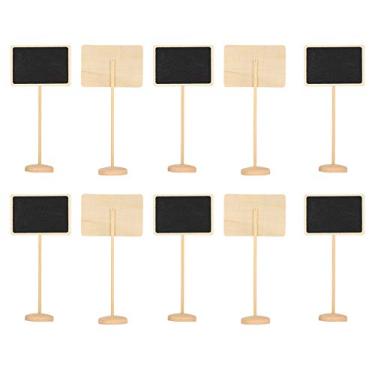 Imagem de Zerodis 10pcs Mini Letrações de Quadro -negro Blackboard Placar Cartões de Quadro de de de Cartões de Placa de Placa Artes e Artesanato Com Decorações de Vaso de Desktop para Números de Mesa de