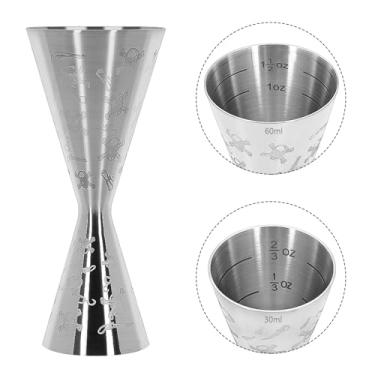 Imagem de Skull Jigger profissional de fundição integrada para barman, coqueteleira japonesa premium de aço inoxidável 304 premium e resistente, 56,7 g 28,3 g com dimensões internas (28,3 g -56,7 g)