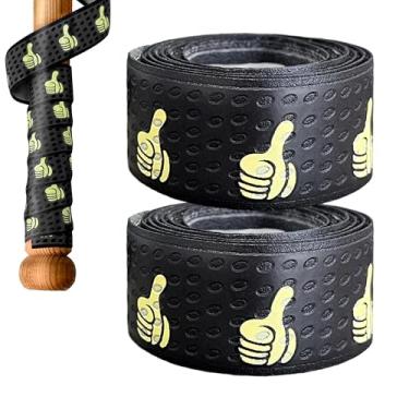 Imagem de Yuibthr Aderência para taco de beisebol e softball, fita de taco pré-cortada, pacote com 2 – Embrulhe seu taco (preto)