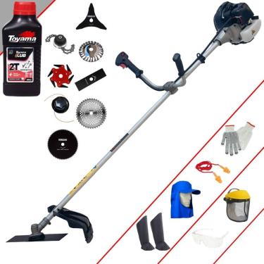 Imagem de Roçadeira Profissional Anmax CG430B À Gasolina 43cc 1,7HP Para Todos os Tipos de Trabalho Com Carretel + Kit de 7 Opções de Cortes + EPI + ÓLEO TOYAMA