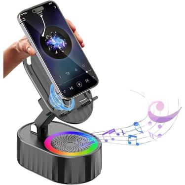 Imagem de Alto-falante Bluetooth de indução sem fio com suporte para telefone 3000mAh