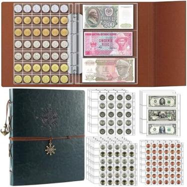 Imagem de Ettonsun Colecção de Moedas Livro 386 Bolsos para Moedas e 12 Capas para Moedas, Porta-Álbum de Coleta de Moedas para Colecionadores Coleção de Dinheiro Livro Exibição de Moedas Organizador de