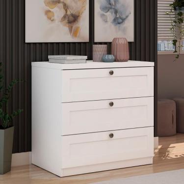 Imagem de Cômoda Genialflex Infinity 3 Gavetas 100% MDF Branco
