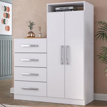 Imagem de Cômoda Paris 2 Portas 4 Gavetas Branco - Pm