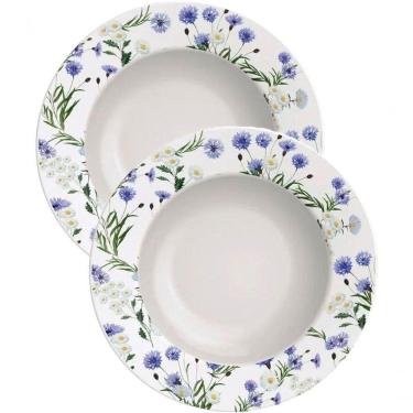 Imagem de Kit Jogo Pratos Fundo Sopa 8 Pessoas 8peças Ana Alice 23cm