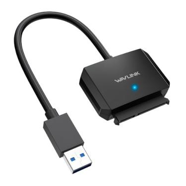 Imagem de Adaptador SATA para USB 3.0 5Gbps com Suporte UASP, Compatível com HDD/SSD 2.5" e 3.5" até 18TB, Plug & Play, Compatível com SATA I/II/III, Preto