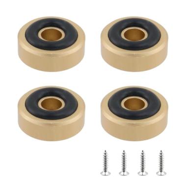 Imagem de MY MIRONEY 4 peças de tábua de corte de borracha para pés de silicone com parafusos, placa de liga de alumínio antiderrapante, almofadas para pés para cozinha, corte inacabado, móveis, arruela de