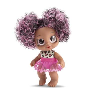 Imagem de Bambola Boneca Baby Rainbow Fashion Negra 21cm Rosa