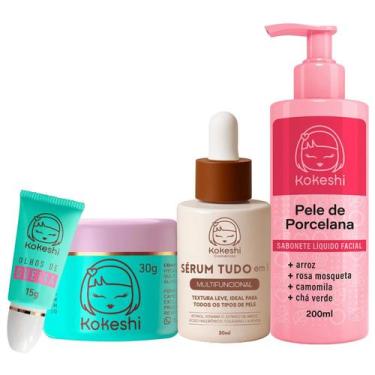 Imagem de Kit Skin Care Kokeshi Sabonete Sérum Facial Tudo em 1 Pele de Porcelan