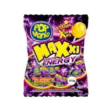 Imagem de Pirulito Pop Mania Maxxi Energy 672g - Riclan 24 Unidades