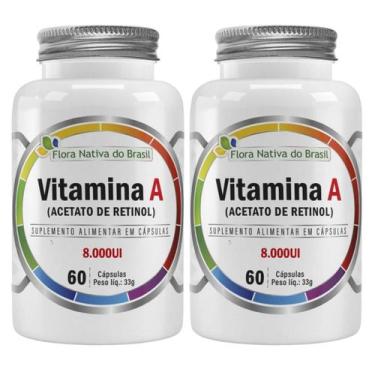 Imagem de Kit 2x Vitamina A Acetato de Retinol 8000ui 60 Capsulas Flora Nativa