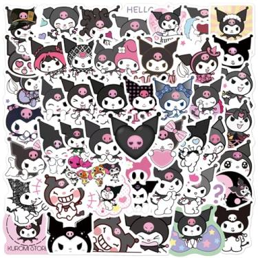 Imagem de 50 peças de adesivos de desenho animado Kuromi para crianças, adesivos de vinil à prova d'água para adolescentes, meninas e meninos, recompensas de sala de aula, arte temática de anime artesanato