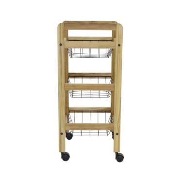 Imagem de Fruteira Tramontina Utilinea em Madeira Teca com 3 Cestos