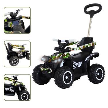 Imagem de Quadriciclo Infantil com empurrador farol com luzes apoio de pés aro protetor