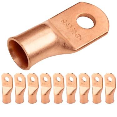 Imagem de SELTERM 10 peças 4/0 AWG - pino de 3/20.3 cm - terminais de bateria, terminais de fio de cobre resistente, terminais de anel, terminais de cabo de bateria, terminais de calibre 0000, conectores de