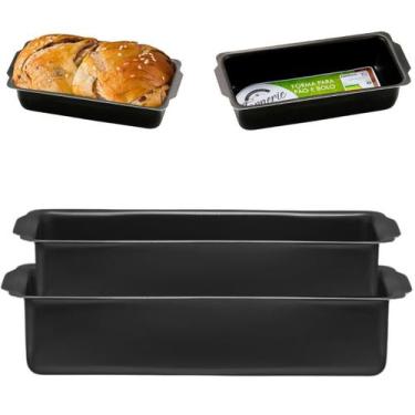 Imagem de Kit Forma Assadeira Pão 02 Peças Antiaderentes 900Ml E 1,3L - Marcolar