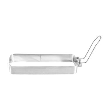 Imagem de FytStycale Anel Retangular para Ovos, para Chapa, Frigideira, Muffins, Omeletes, Anel com Alça para Café Da Manhã, Sanduíche, Panquecas, Modelo de Cozinha, Alça de Prata